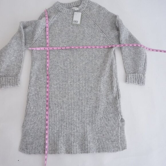 H&M Grey Knit Ribbed Long Sleeve Sweater Midi Dress S NWT - Picture 2 of 13